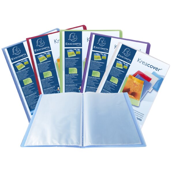 EXACOMPTA Protège-documents Kreacover, A4, PP, bleu