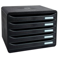EXACOMPTA Schubladenbox BIG-BOX PLUS, 5 Schübe, schwarz