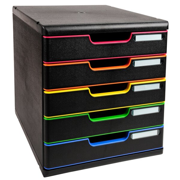 EXACOMPTA Schubladenbox MODULO A4, 10 Schübe, schwarz