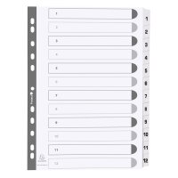 EXACOMPTA Karton-Register 1-20, DIN A4, weiss, 20-teilig
