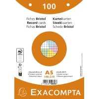 EXACOMPTA Fiches bristol, A5, ligné, rose