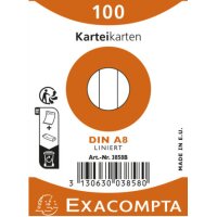 EXACOMPTA Fiches bristol, A8, quadrillé, blanc