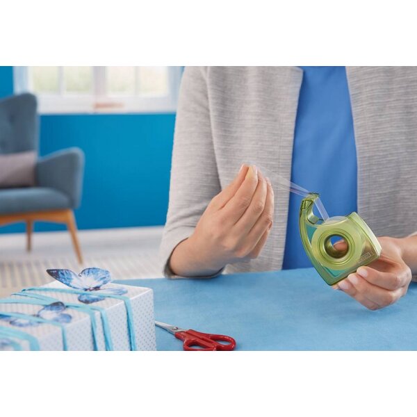 tesa ecoLogo Easy Cut Handabroller, grün, im Thekendisplay
