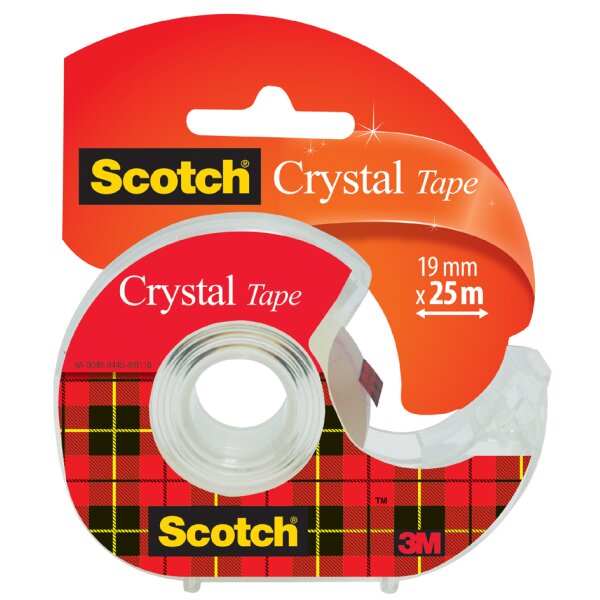 Scotch Ruban adh&eacute;sif Crystal Clear 600, d&eacute;vidoir incl.