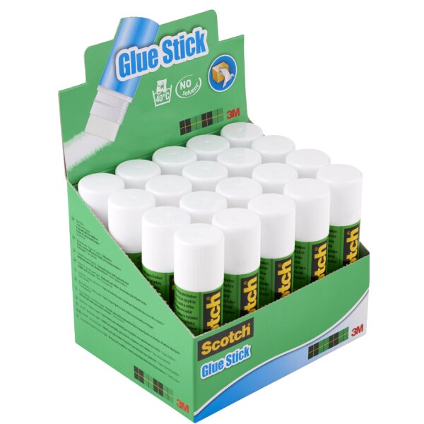 3M Scotch B&acirc;ton de colle standard, 8 g, pr&eacute;sentoir