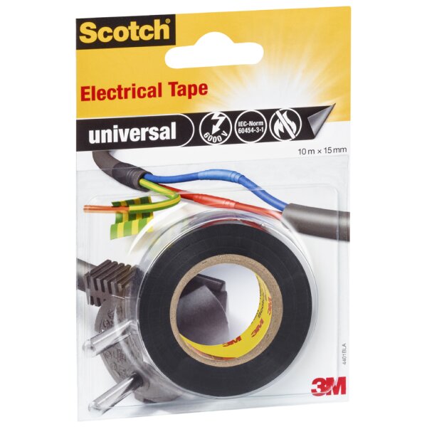 Scotch Ruban isolant universel, 15 mm x 10 mm, noir
