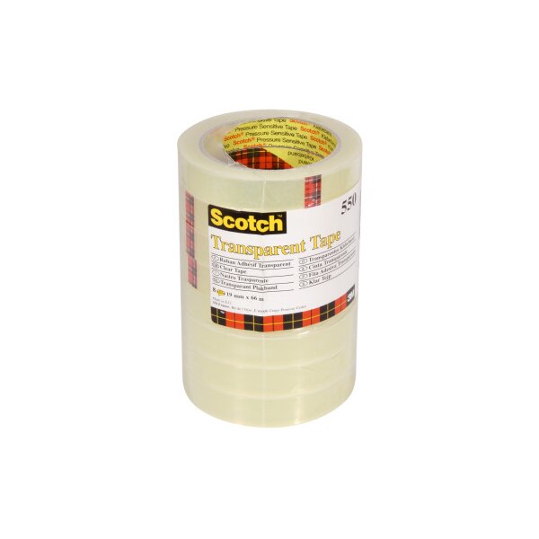 SCOTCH Bande adhesive 550 19mmx66m 5501966K-8 transparent 8 pièces