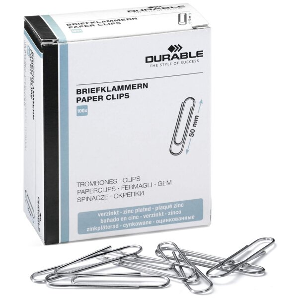 DURABLE Büroklammern, verzinkt, spitz, 26 mm