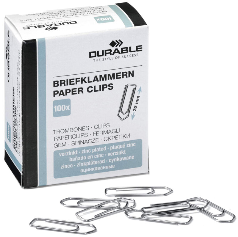 DURABLE B&uuml;roklammern, verzinkt, spitz, 32 mm