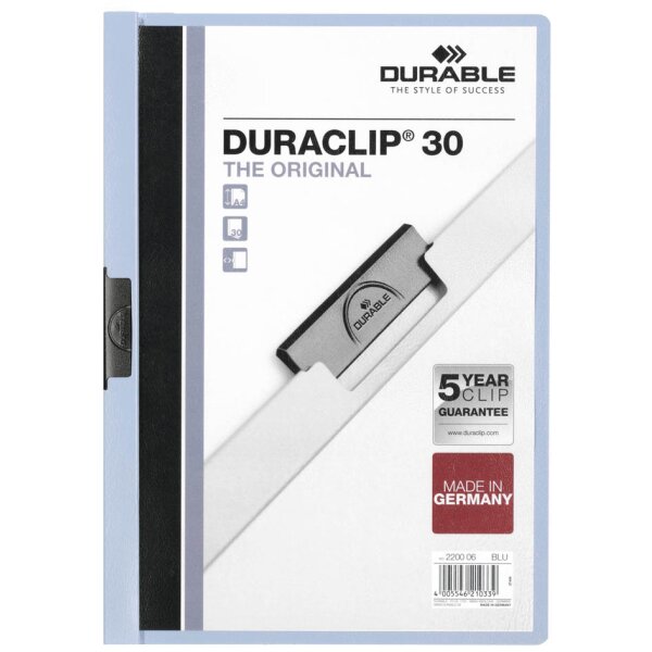DURABLE chemise à clip DURACLIP ORIGINAL 30, format A4,noir