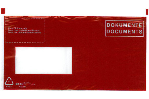 B&Uuml;ROLINE Pochette courier D/F C6/5 306249 rouge 250 pcs.