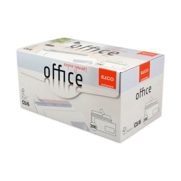 ELCO Envelope Office fenêt.dr. C5/6 74533.12 80g, blanc, colle 200 pcs.