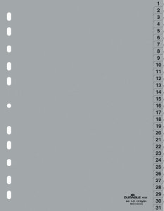 DURABLE Intercalaires en plastique, chiffres, A4, 52 touches
