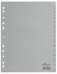DURABLE Intercalaires en plastique, chiffres, A4, 52 touches