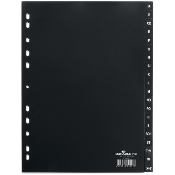 DURABLE Kunststoff-Register, A-Z, A4, 20-teilig, grau