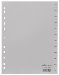 DURABLE Kunststoff-Register, Monate, A4, Januar - Dezember