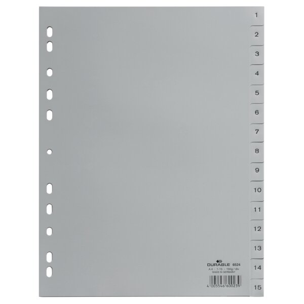 DURABLE Kunststoff-Register, Zahlen, A4, 20-teilig, 1 - 20