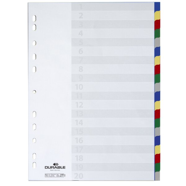 DURABLE Kunststoff-Register, A4, PP, 5-teilig