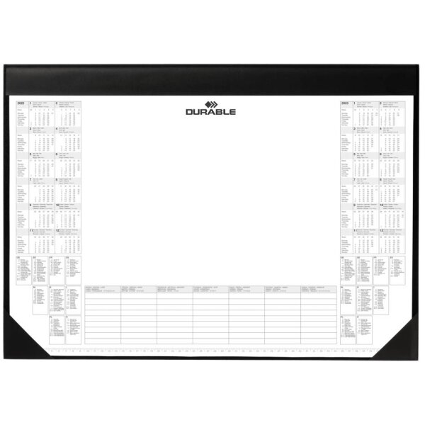 DURABLE Sous-main avec bloc de calendrier, noir