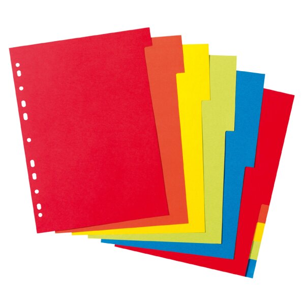 herlitz Intercalaires en carton, uni, A4, coloré, 10 touches