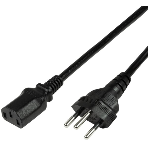 LogiLink Schweizer Stromkabel, 1,8 m, schwarz