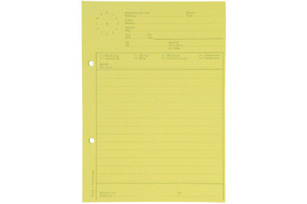 ELCO Bloc telephone avec montre A5 74584.79 jaune, 65gm2 5x80 flls.
