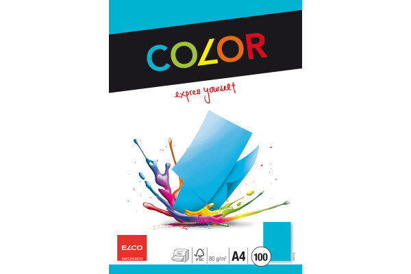 ELCO Office Color Papier A4 74616.32 80g, intensiv blau 100 Blatt