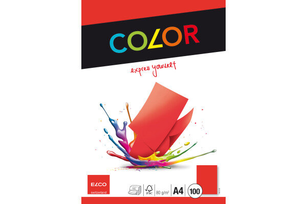 ELCO Office Color Papier A4 74616.92 80g, rouge 100 feuilles