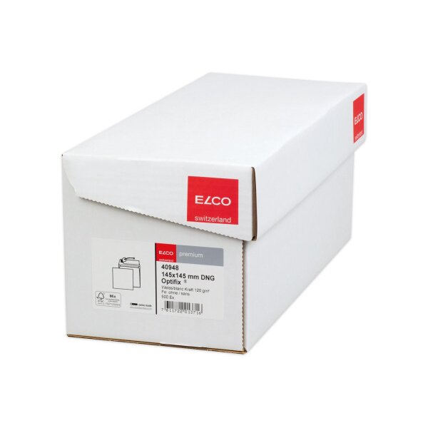 ELCO Couvert Premium 145x145/37mm 40948 120g, weiss, HK 500 Stk.
