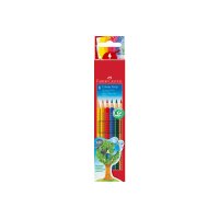 FABER-CASTELL Crayons couleur Grip 112406 6 couleurs