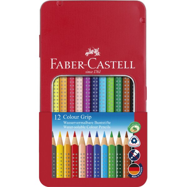 FABER-CASTELL Crayon de couleur Colour GRIP, étui de 12