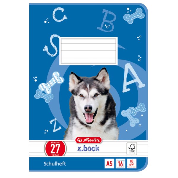herlitz Schulheft x.book, DIN A5, Lineatur 1 liniert