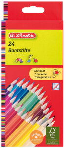 herlitz Crayons de couleur triangulaires, étui...