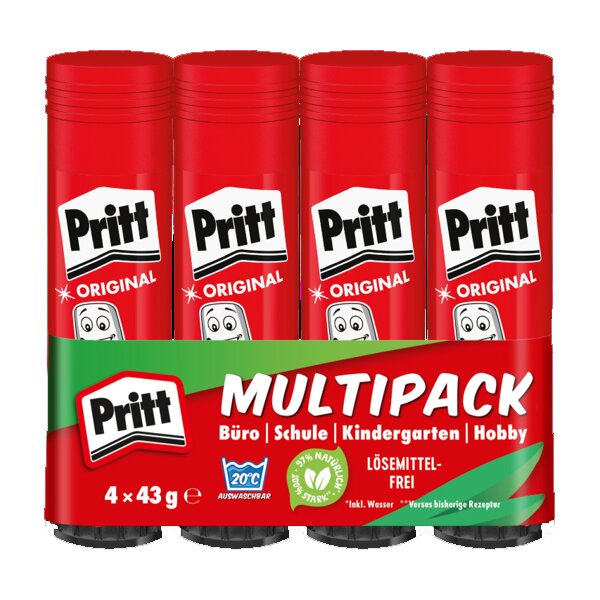Pritt Klebestift 4 x 22 g im Spar-Pack, l&ouml;semittelfrei