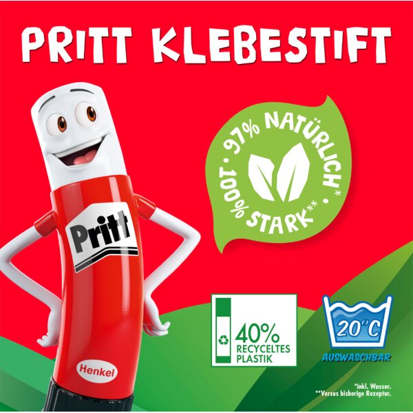 Pritt Klebestift 4 x 22 g im Spar-Pack, l&ouml;semittelfrei