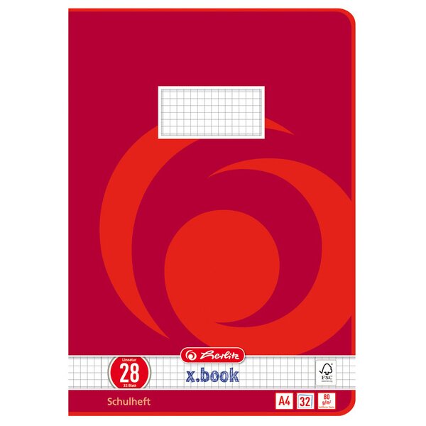 herlitz Schulheft x.book, DIN A4, Lineatur 22 kariert