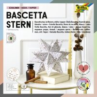 folia Faltblätter Bascetta-Stern, türkis bedruckt