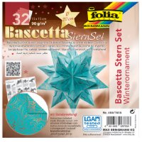 folia Faltblätter Bascetta-Stern, türkis bedruckt