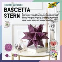 folia Faltblätter Bascetta-Stern, türkis bedruckt