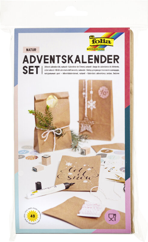 folia Adventskalender "Papiert&uuml;ten natur", braun