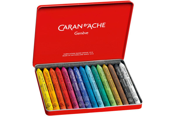 CARAN DACHE Wachsmalkreide Neocolor 1 7000.315 15 Farben Metallbox