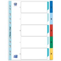 Oxford Intercalaire en plastique, A4, coloré, 12 pièces
