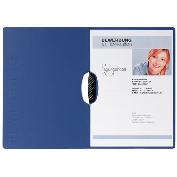 PAGNA Bewerbungsmappe "Swing", DIN A4, aus Karton, schwarz