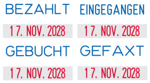 trodat Datumstempel Printy Dater 4850L BEZAHLT, blau/rot