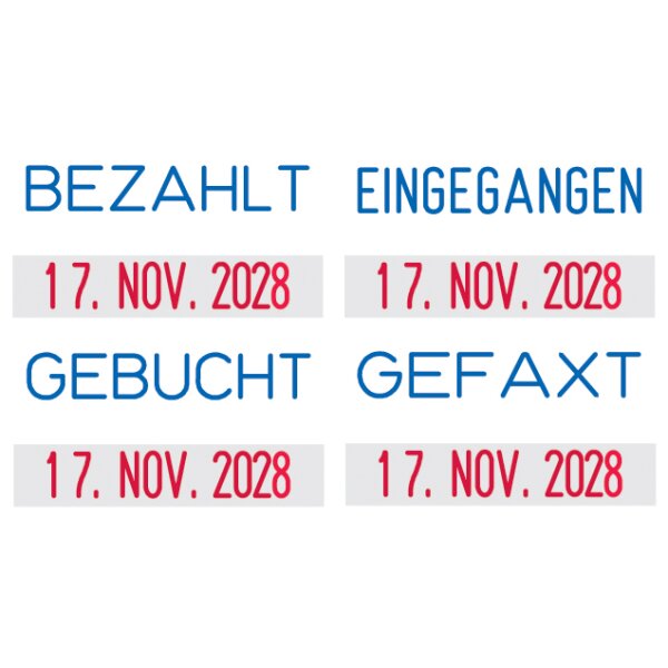 trodat Datumstempel Printy Dater 4850L "GEBUCHT", blau rot