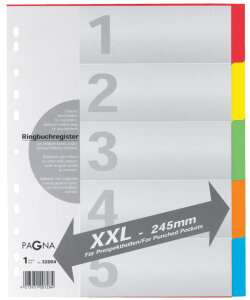 PAGNA Intercalaires en carton, A4, 12 touches, extra large