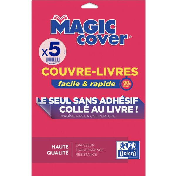 Oxford Couvre-livres Magic Cover, contenu: 5 feuilles