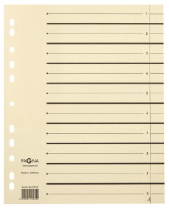 PAGNA Trennblätter, DIN A4, Kraftkarton, beige