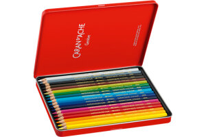 CARAN DACHE Crayon coul. Supracolor 3,8mm 3888.318 ass. boite mét. 18 piece