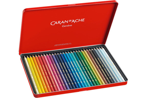 CARAN DACHE Crayon coul. Supracolor 3,8mm 3888.330 ass. boite m&eacute;t. 30 piece
